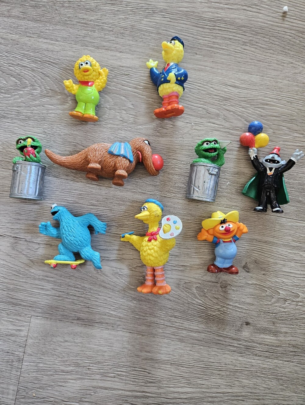Vintage Sesame Street Plastic Figurines 9 Piece Lot